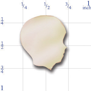 A3421 14K BOY FACE SILHOUETTE SLIDE 